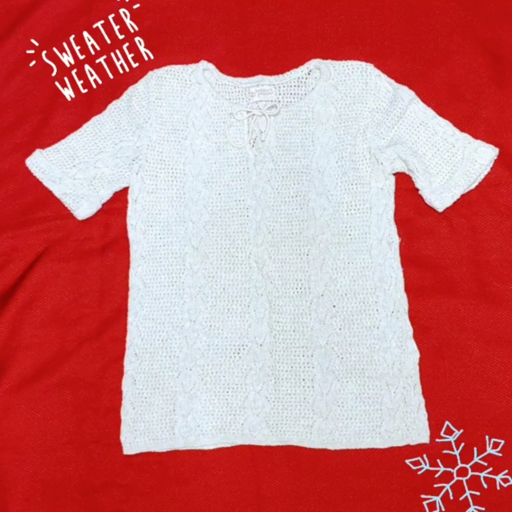 Netted short sleeve blouse